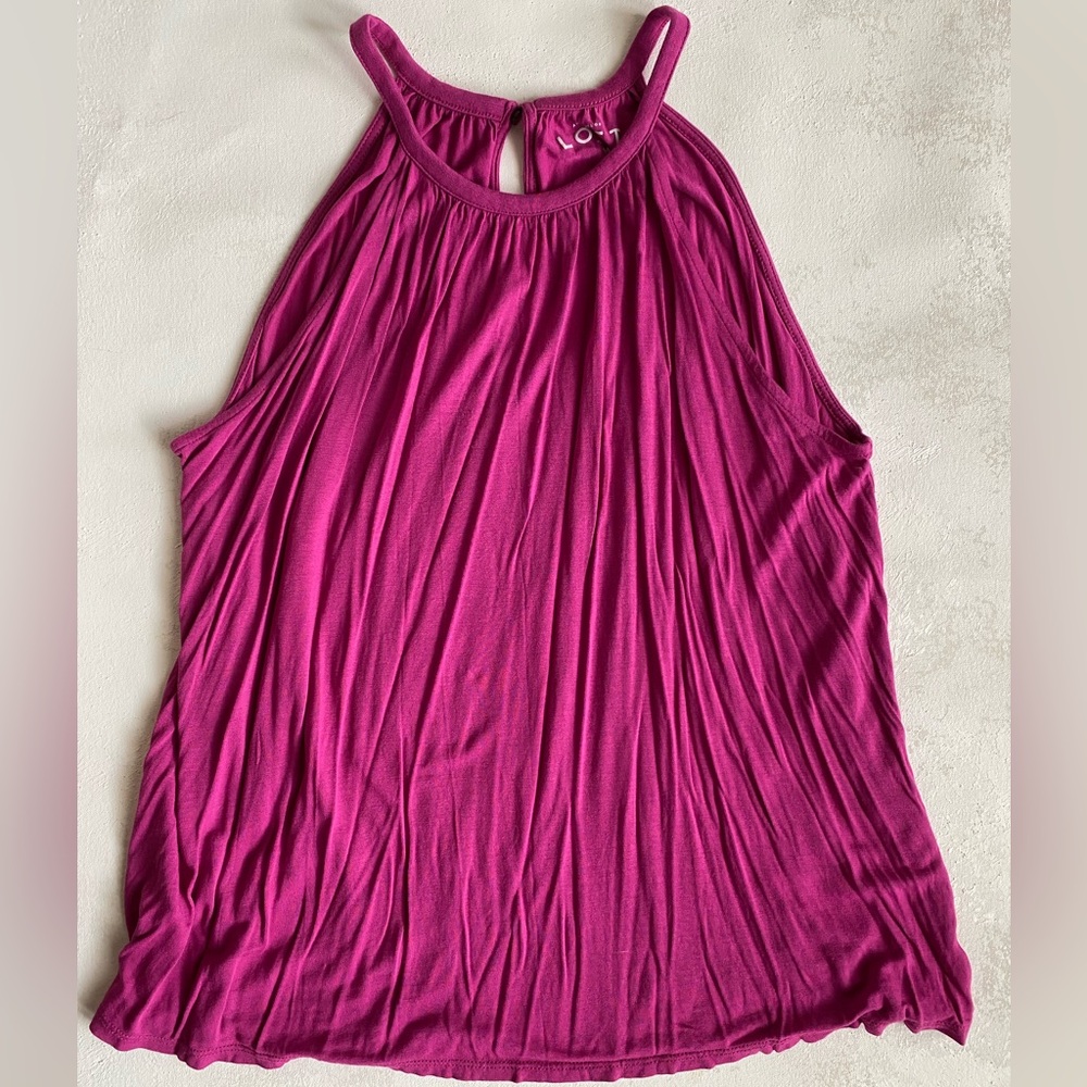 LOFT Trapeze Style Top with Halter like Neckline, Size M
